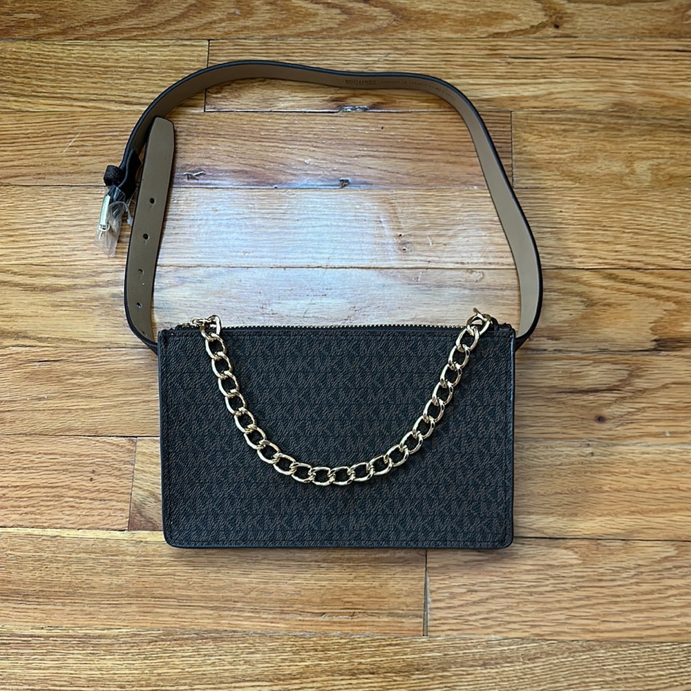 MK belt bag , brown with gold accent